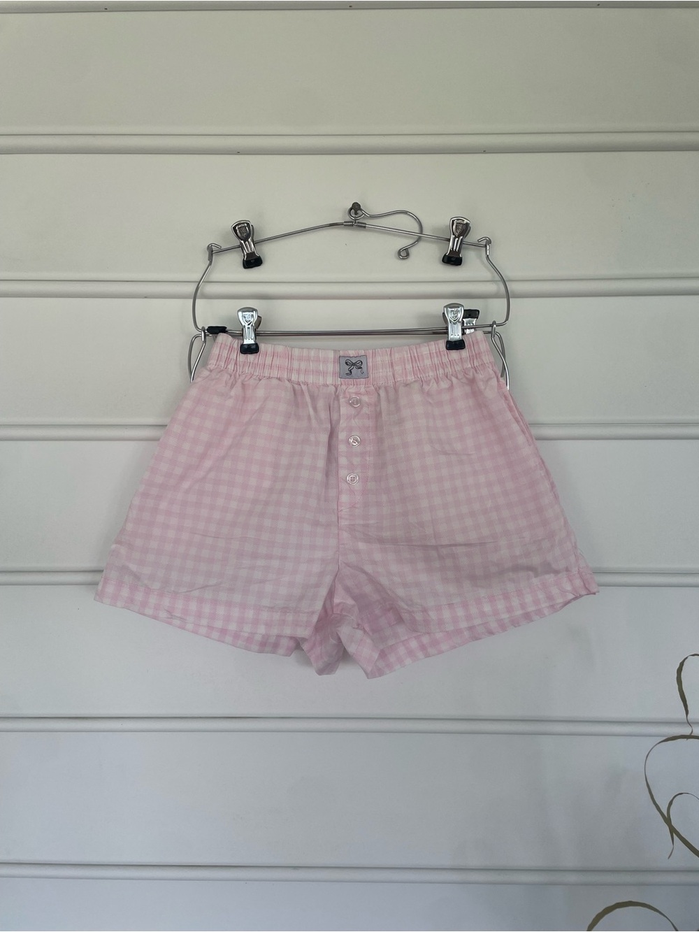Pink Gingham Women’s Lounge Shorts